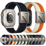 Bracelete em Nylon Bicolor com Fecho Magnético em Forma de Z, Para Apple Watch 46mm / 49mm / 45mm / 44mm, Para Apple Watch 42mm / 41mm / 40mm / 38mm