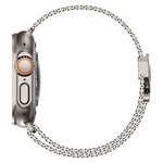 Pulseira de Relógio em Malha Grossa Milan com Fecho Metálico, em Aço Inoxidável, para Apple Watch 46mm / 49mm / 45mm / 44mm