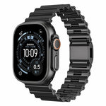 Pulseira de Relógio em Aço Inoxidável com Fecho Magnético Onda do Oceano, para Apple Watch 46mm / 49mm / 45mm / 44mm