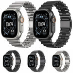 Pulseira de Relógio em Aço Inoxidável com Fecho Magnético Onda do Oceano, para Apple Watch 46mm / 49mm / 45mm / 44mm