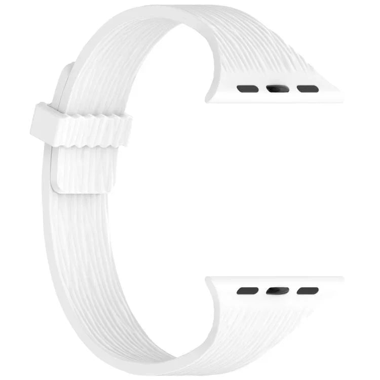 Pulseira de Relógio em Silicone com Fecho Magnético e Textura de Grão de Madeira Água Pequena, para Apple Watch 46mm / 49mm / 45mm / 44mm, para Apple Watch 42mm / 41mm / 40mm / 38mm