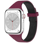 Pulseira de Relógio em Silicone com Fecho Magnético e Textura de Grão de Madeira Água Pequena, para Apple Watch 46mm / 49mm / 45mm / 44mm, para Apple Watch 42mm / 41mm / 40mm / 38mm