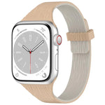 Pulseira de Relógio em Silicone com Fecho Magnético e Textura de Grão de Madeira Água Pequena, para Apple Watch 46mm / 49mm / 45mm / 44mm, para Apple Watch 42mm / 41mm / 40mm / 38mm