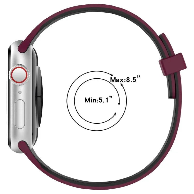 Pulseira de Relógio em Silicone com Fecho Magnético e Textura de Grão de Madeira Água Pequena, para Apple Watch 46mm / 49mm / 45mm / 44mm, para Apple Watch 42mm / 41mm / 40mm / 38mm