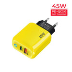 Carregador Compatível com Protocolo Completo GaN 45W PD3.0 + QC3.0 para Portáteis / Tablets, Ficha UE, Ficha UE