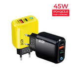 Carregador Compatível com Protocolo Completo GaN 45W PD3.0 + QC3.0 para Portáteis / Tablets, Ficha UE, Ficha UE
