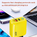 Carregador Compatível com Protocolo Completo GaN 45W PD3.0 + QC3.0 para Portáteis / Tablets, Ficha UE, Ficha UE