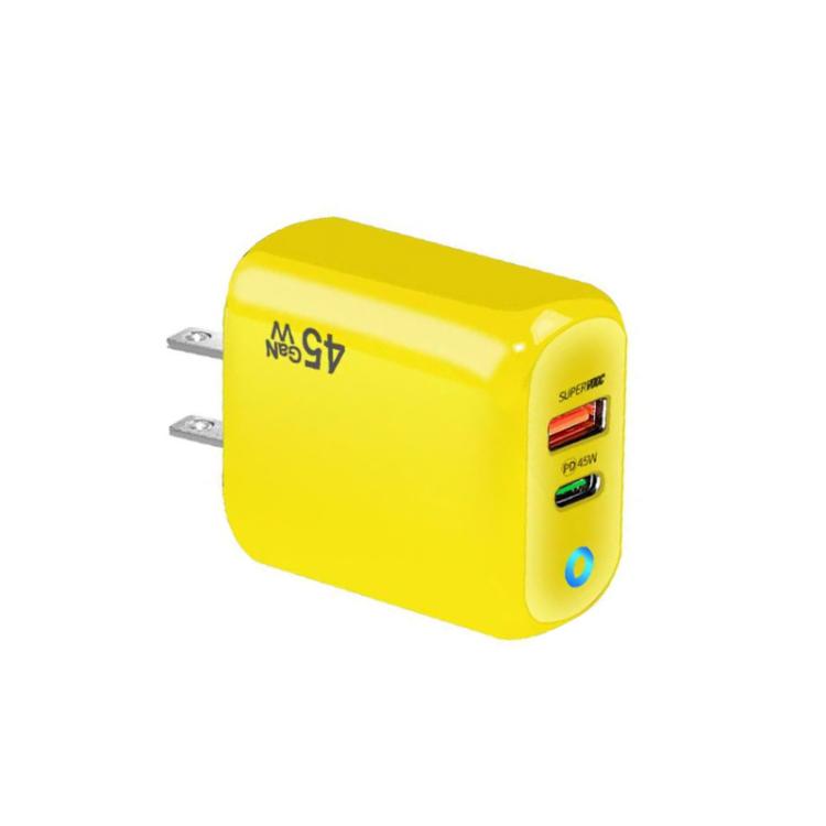 Carregador Compatível com Protocolo Completo GaN 45W PD3.0 + QC3.0 para Portáteis / Tablets, Ficha US, Ficha US
