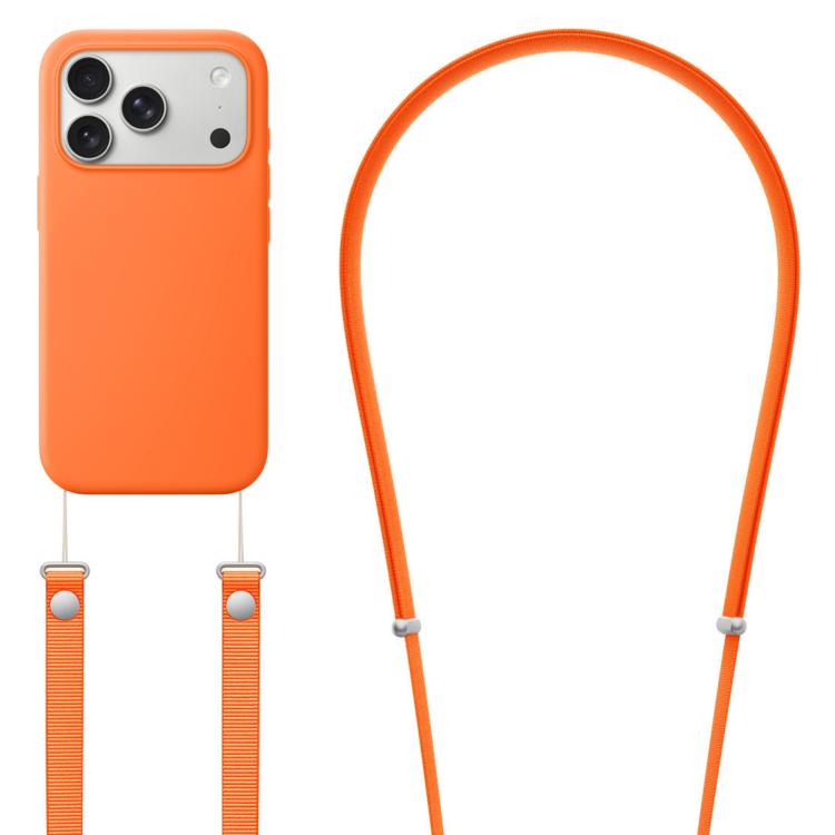 Crossbody Imitation Nylon Magnetic Liquid Pop-Up Animation Liquid Silicone Phone Case, For iPhone 17 Pro Max, For iPhone 17 Pro, For iPhone 17