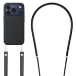 Capa para telemóvel em silicone líquido magnético com animação pop-up e nylon imitação, com tira transversal, Para iPhone 17 Pro Max, Para iPhone 17 Pro, Para iPhone 17