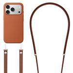 Capa para telemóvel em silicone líquido magnético com animação pop-up e nylon imitação, com tira transversal, Para iPhone 17 Pro Max, Para iPhone 17 Pro, Para iPhone 17
