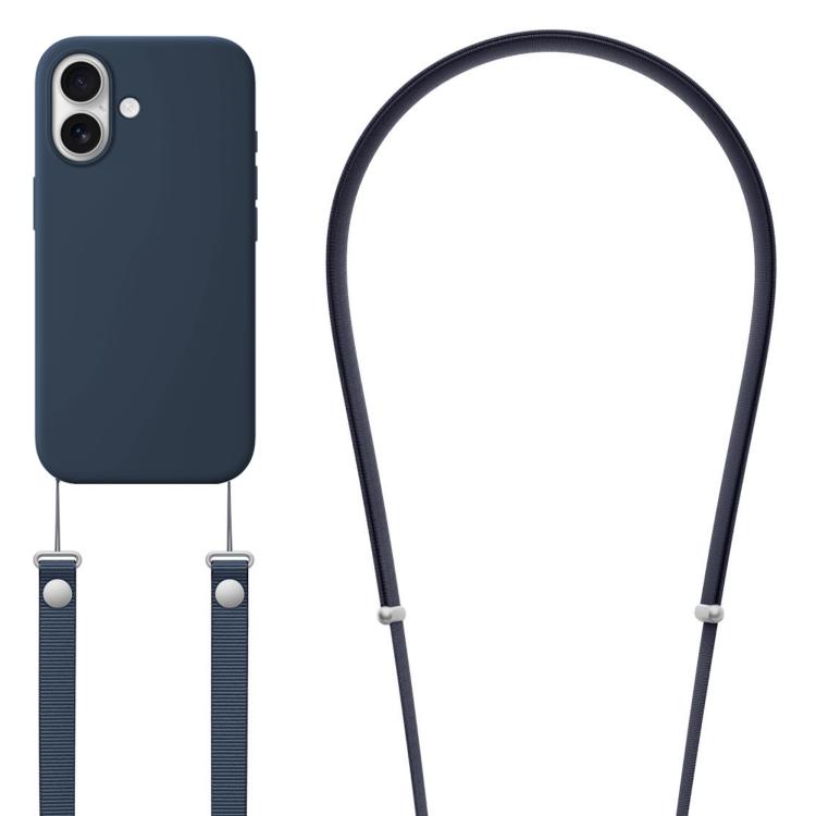 Capa para telemóvel em silicone líquido magnético com animação pop-up e nylon imitação, com tira transversal, Para iPhone 17 Pro Max, Para iPhone 17 Pro, Para iPhone 17
