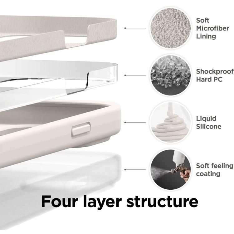 Capa para telemóvel em silicone líquido magnético com animação pop-up e nylon imitação, com tira transversal, Para iPhone 17 Pro Max, Para iPhone 17 Pro, Para iPhone 17