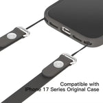 Capa para telemóvel em silicone líquido magnético com animação pop-up e nylon imitação, com tira transversal, Para iPhone 17 Pro Max, Para iPhone 17 Pro, Para iPhone 17