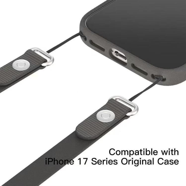 Capa para telemóvel em silicone líquido magnético com animação pop-up e nylon imitação, com tira transversal, Para iPhone 17 Pro Max, Para iPhone 17 Pro, Para iPhone 17