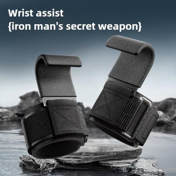 1 Par de Gancho de Assistência com Placa de Aço para Fitness, Pulseira