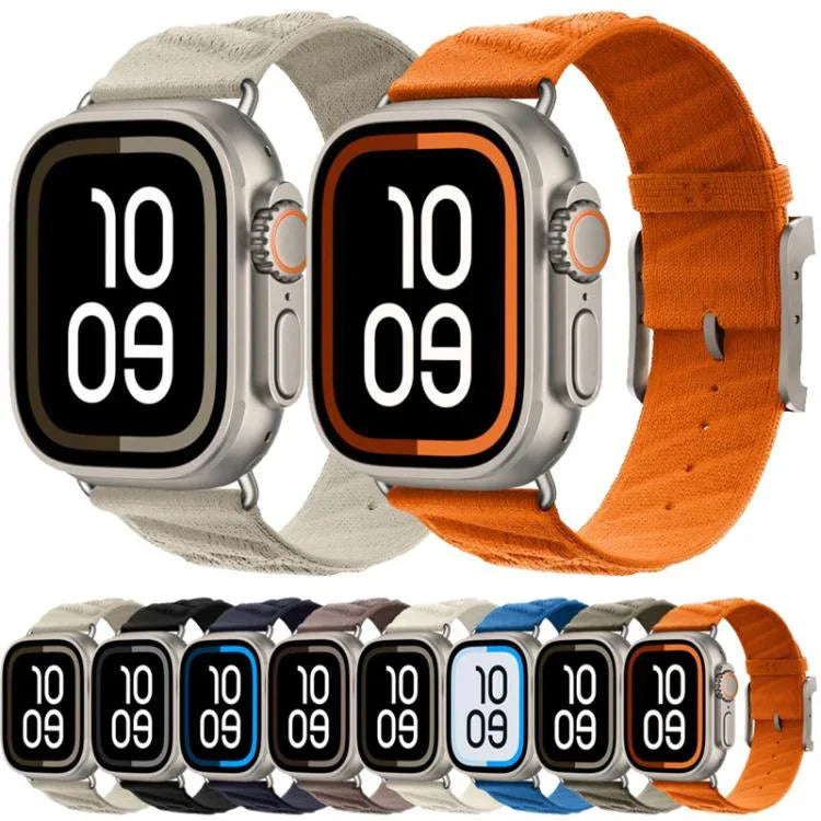 Pulseira de Relógio em Nylon Sarja Estilo H, para Apple Watch 46mm / 49mm / 45mm / 44mm, para Apple Watch 42mm / 41mm / 40mm / 38mm