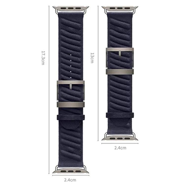 Pulseira de Relógio em Nylon Sarja Estilo H, para Apple Watch 46mm / 49mm / 45mm / 44mm, para Apple Watch 42mm / 41mm / 40mm / 38mm