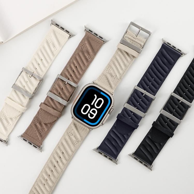 Pulseira de Relógio em Nylon Sarja Estilo H, para Apple Watch 46mm / 49mm / 45mm / 44mm, para Apple Watch 42mm / 41mm / 40mm / 38mm