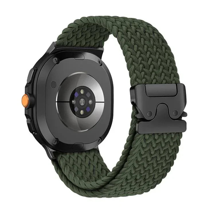 Correia de relógio trançada em nylon elástico com fivela para paraquedas, Para Samsung Galaxy Watch8 / Watch8 Classic