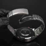 Correia de relógio em aço inoxidável com fivela borboleta de libertação rápida curva, Para Samsung Galaxy Watch Ultra 47mm / Ultra 2025, Para Samsung Galaxy Watch8 / Watch8 Classic