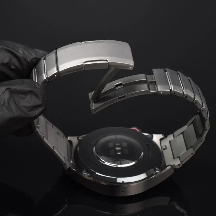 Correia de relógio em aço inoxidável com fivela borboleta de libertação rápida curva, Para Samsung Galaxy Watch Ultra 47mm / Ultra 2025, Para Samsung Galaxy Watch8 / Watch8 Classic