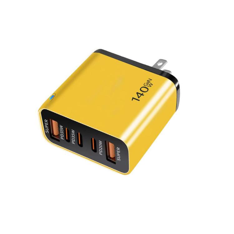 Carregador Multiporta TE-PD43 Type-C x 3, USB-A x 2 para Telemóveis / Tablets, Ficha US, Ficha US