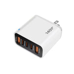Carregador Multiporta TE-PD43 Type-C x 3, USB-A x 2 para Telemóveis / Tablets, Ficha US, Ficha US