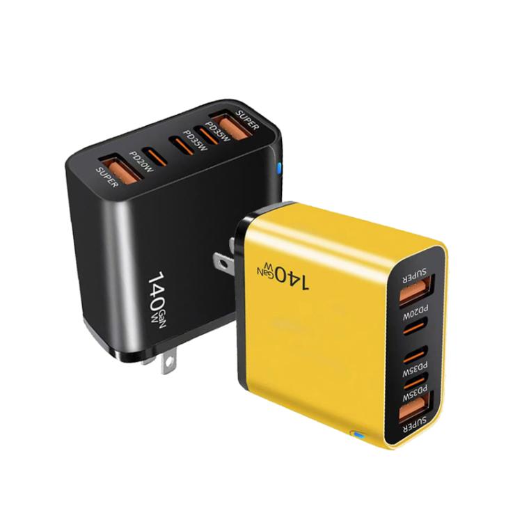 Carregador Multiporta TE-PD43 Type-C x 3, USB-A x 2 para Telemóveis / Tablets, Ficha US, Ficha US