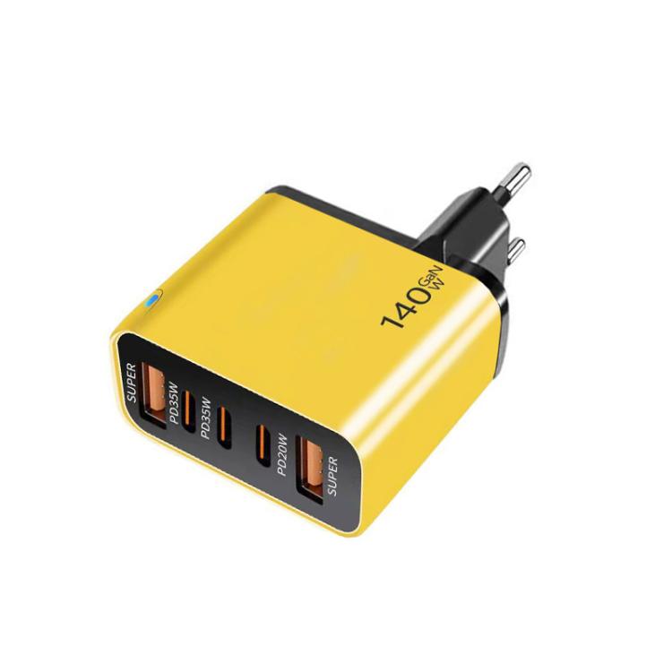 Carregador Multiporta TE-PD43 Type-C x 3, USB-A x 2 para Telemóveis / Tablets, Ficha UE, Ficha UE