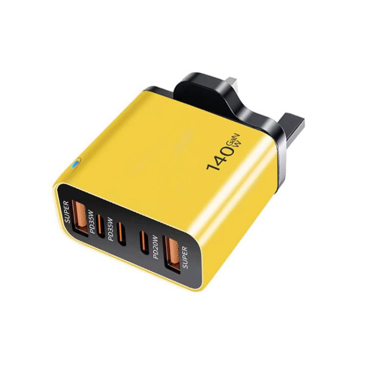 Carregador Multiporta TE-PD43 Type-C x 3, USB-A x 2 para Telemóveis / Tablets, Ficha UK, Ficha UK
