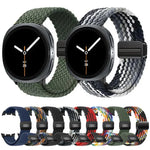 Correia de relógio trançada em nylon elástico com fecho magnético, Para Samsung Galaxy Watch8 / Watch8 Classic
