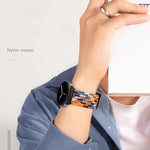 Correia de relógio trançada em nylon elástico com fecho magnético, Para Samsung Galaxy Watch8 / Watch8 Classic
