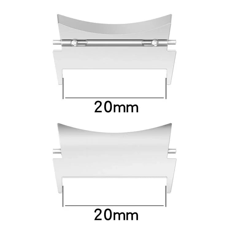 Um par de conectores para correia de relógio em metal de aço inoxidável 20mm, Para Samsung Galaxy Watch7 40mm / 44mm