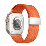 Pulseira de Relógio em Nylon Elástico de Quatro Fios com Fecho Magnético de Cor Única, para Apple Watch 46mm / 49mm / 45mm / 44mm, para Apple Watch 42mm / 41mm / 40mm / 38mm