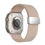 Pulseira de Relógio em Nylon Elástico de Quatro Fios com Fecho Magnético de Cor Única, para Apple Watch 46mm / 49mm / 45mm / 44mm, para Apple Watch 42mm / 41mm / 40mm / 38mm