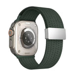 Pulseira de Relógio em Nylon Elástico de Quatro Fios com Fecho Magnético de Cor Única, para Apple Watch 46mm / 49mm / 45mm / 44mm, para Apple Watch 42mm / 41mm / 40mm / 38mm