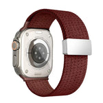 Pulseira de Relógio em Nylon Elástico de Quatro Fios com Fecho Magnético de Cor Única, para Apple Watch 46mm / 49mm / 45mm / 44mm, para Apple Watch 42mm / 41mm / 40mm / 38mm