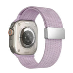 Pulseira de Relógio em Nylon Elástico de Quatro Fios com Fecho Magnético de Cor Única, para Apple Watch 46mm / 49mm / 45mm / 44mm, para Apple Watch 42mm / 41mm / 40mm / 38mm
