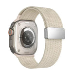 Pulseira de Relógio em Nylon Elástico de Quatro Fios com Fecho Magnético de Cor Única, para Apple Watch 46mm / 49mm / 45mm / 44mm, para Apple Watch 42mm / 41mm / 40mm / 38mm