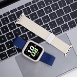 Pulseira de Relógio em Nylon Elástico de Quatro Fios com Fecho Magnético de Cor Única, para Apple Watch 46mm / 49mm / 45mm / 44mm, para Apple Watch 42mm / 41mm / 40mm / 38mm