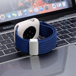 Pulseira de Relógio em Nylon Elástico de Quatro Fios com Fecho Magnético de Cor Única, para Apple Watch 46mm / 49mm / 45mm / 44mm, para Apple Watch 42mm / 41mm / 40mm / 38mm