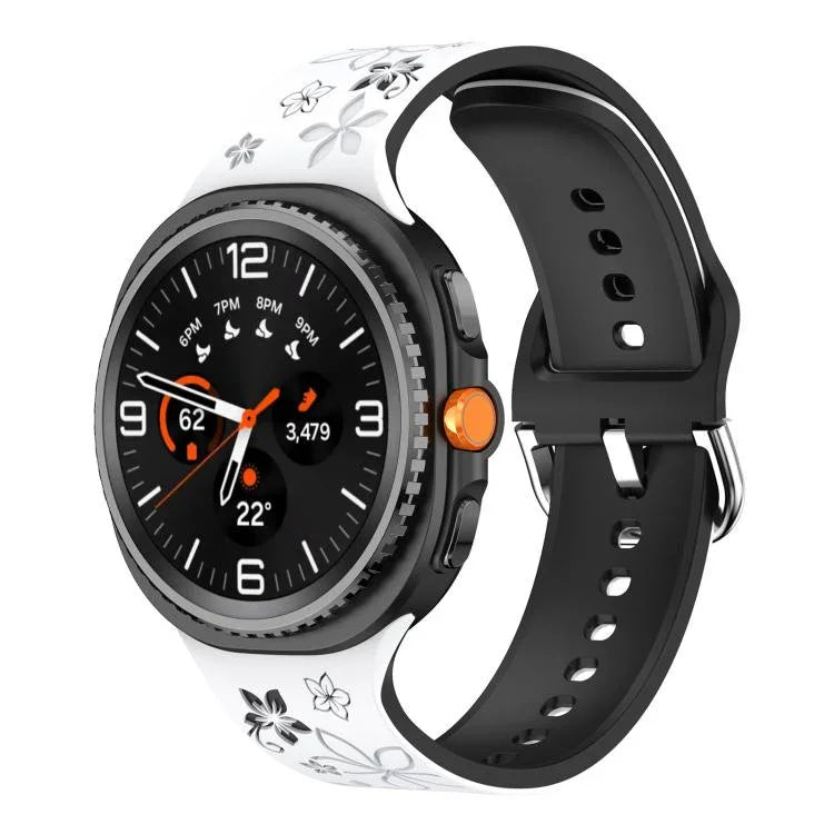 Correia de Relógio de Silicone Gravada Bicolor, Para Samsung Galaxy Watch8 / Watch8 Classic
