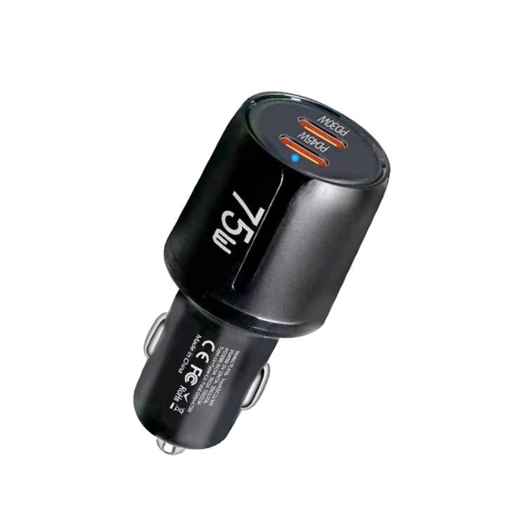 Carregador de Carro de Carregamento Rápido de Dupla Porta TE-P66 75W Tipo-C x 2 PD45W, TE-P66