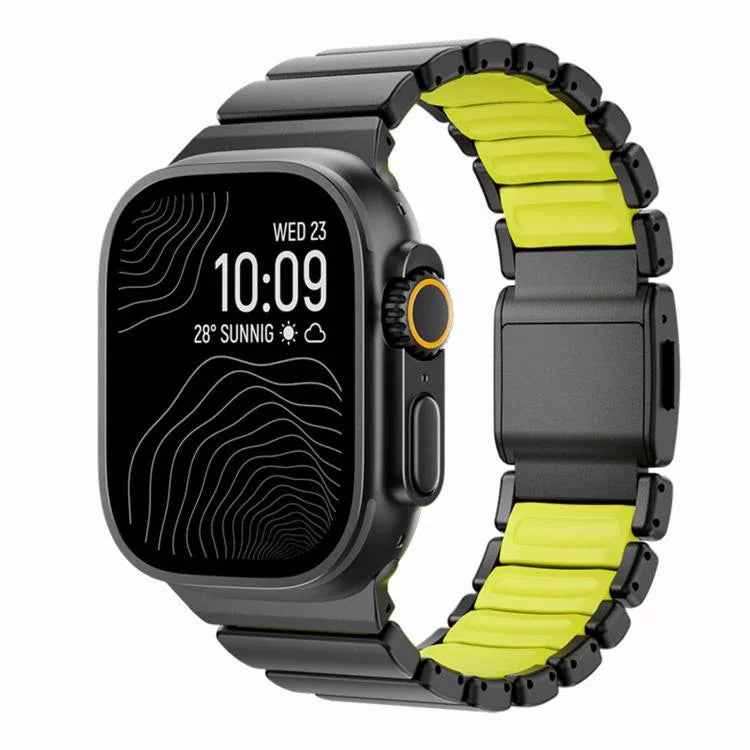 Bracelete de Relógio em Metal de Titânio com Fecho Magnético Norman, Para Apple Watch 46mm / 49mm / 45mm / 44mm