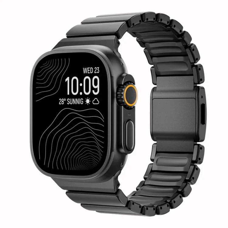 Bracelete de Relógio em Metal de Titânio com Fecho Magnético Norman, Para Apple Watch 46mm / 49mm / 45mm / 44mm