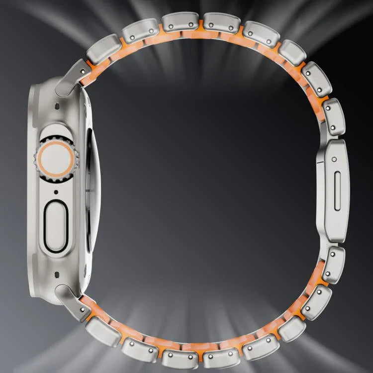 Bracelete de Relógio em Metal de Titânio com Fecho Magnético Norman, Para Apple Watch 46mm / 49mm / 45mm / 44mm