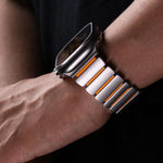 Bracelete de Relógio em Metal de Titânio com Fecho Magnético Norman, Para Apple Watch 46mm / 49mm / 45mm / 44mm