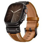 Bracelete de Relógio em Pele Estilo Armadura, Para Apple Watch 46mm / 49mm / 45mm / 44mm