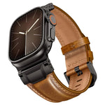 Bracelete de Relógio em Pele Estilo Armadura, Para Apple Watch 46mm / 49mm / 45mm / 44mm